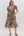 Paisley Pattern Smocked Cuff Band Tiered Dress- Olive