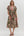 Paisley Pattern Smocked Cuff Band Tiered Dress- Olive