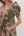 Paisley Pattern Smocked Cuff Band Tiered Dress- Olive