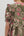 Paisley Pattern Cuff Band Tiered Dress- Olive
