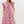 Floral Print Flutter Sleeve Pullover Dress- Pink