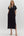 Solid Knit Split Collar Pullover Dress- Black