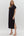 Solid Knit Split Collar Pullover Dress- Black