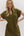Solid Knit Split Collar Pullover Dress- Olive