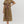 Floral Pattern Button Closure Dress- Brown