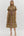 Floral Pattern Button Closure Dress- Brown