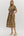Floral Pattern Button Closure Dress- Brown