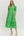 Solid Embroidered Puff Sleeve Dress- Green