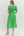 Solid Embroidered Puff Sleeve Dress- Green