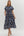 Botanical Pattern Dress- Navy