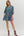 Floral Ruffle Cuff Band ¾ Sleeve Dress- Teal