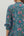 Floral Ruffle Cuff Band ¾ Sleeve Dress- Teal