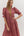 Botanical Puff Sleeve Dress- Wine