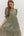 Botanical Print Puff Sleeve Dress- Hunter Green