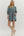 Floral 3/4 Sleeve V-Neck Dress- Teal