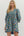 Floral 3/4 Sleeve V-Neck Dress- Teal