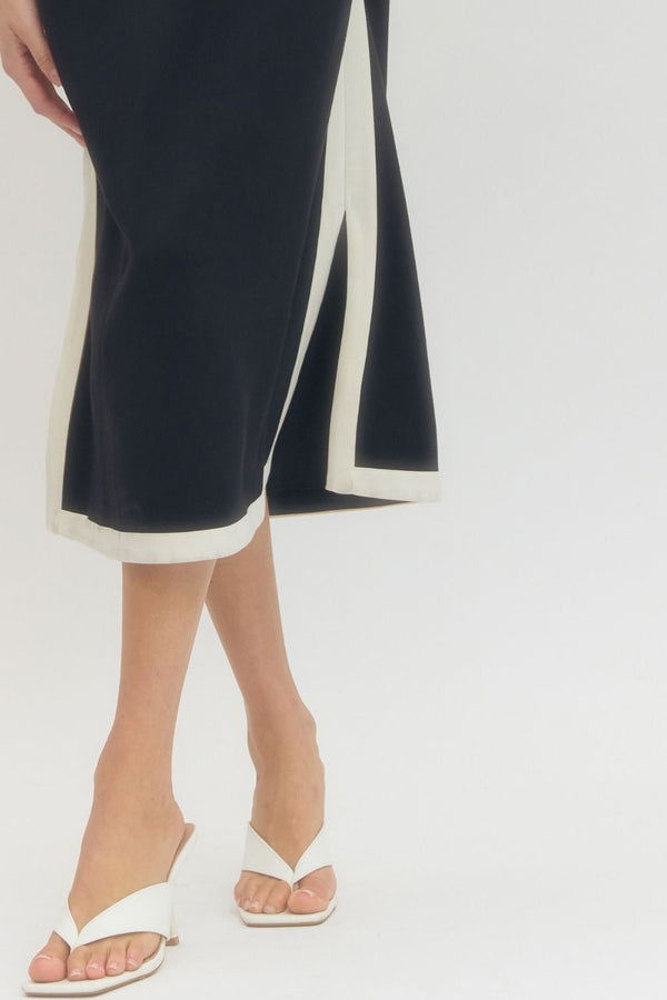 Solid Sleeveless Dress- Black