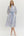 Floral Stripe Puff Sleeve Dress- Blue