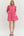 Striped 3/4 Puff Sleeve Dress- Pink/Red
