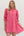 Striped 3/4 Puff Sleeve Dress- Pink/Red