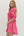 Striped 3/4 Puff Sleeve Dress- Pink/Red