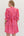 Striped 3/4 Puff Sleeve Dress- Pink/Red