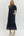 Eyelet Short Puff Sleeve Dress- Navy