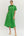 Solid Short Sleeve Collar Dress- Green