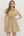 Botanical Stripe Print Dress- Orange