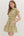 Botanical Stripe Print Dress- Orange