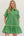 Botanical Stripe Print Dress- Green
