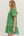 Botanical Stripe Print Dress- Green