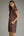Solid Sleeveless V-Neck Dress- Brown
