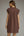 Solid Sleeveless V-Neck Dress- Brown