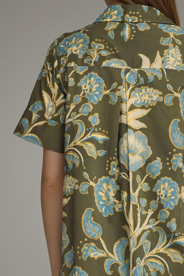 Floral Print Dress- Olive