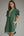 Solid Puff Sleeve Dress- H. Green