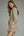 Gingham Self-Tie Belt Dress- Brown
