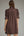 Solid Puff Sleeve Ruffle Dress- Brown