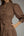 Solid ¾ Balloon Sleeve Dress- Brown