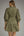 Solid ¾ Balloon Sleeve Dress- Army