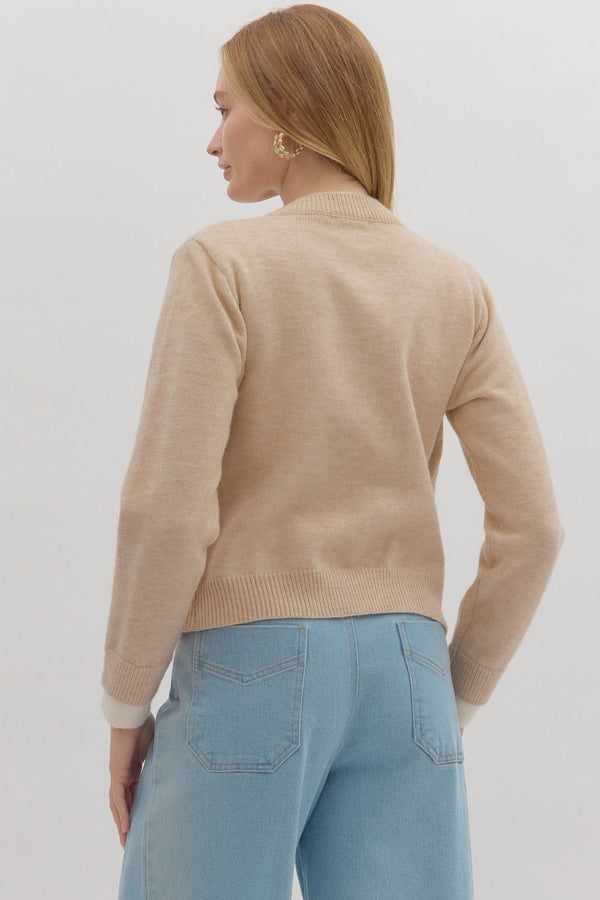 Solid Knit Cardigan- Oatmeal