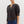 Band Collar Slit Neck Top- Black