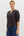 Band Collar Slit Neck Top- Black