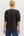 Band Collar Slit Neck Top- Black