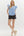 Floral Medallions Ruffle Pullover Top- Blue