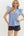 Floral Medallions Ruffle Pullover Top- Blue