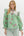Mixed-Print Ruffle Pullover Top- Apple Green