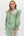 Mixed-Print Ruffle Pullover Top- Apple Green