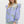 Mixed-Print Ruffle Pullover Top- Blue