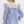 Mixed-Print Ruffle Pullover Top- Blue